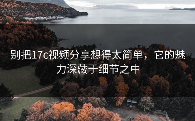 别把17c视频分享想得太简单，它的魅力深藏于细节之中